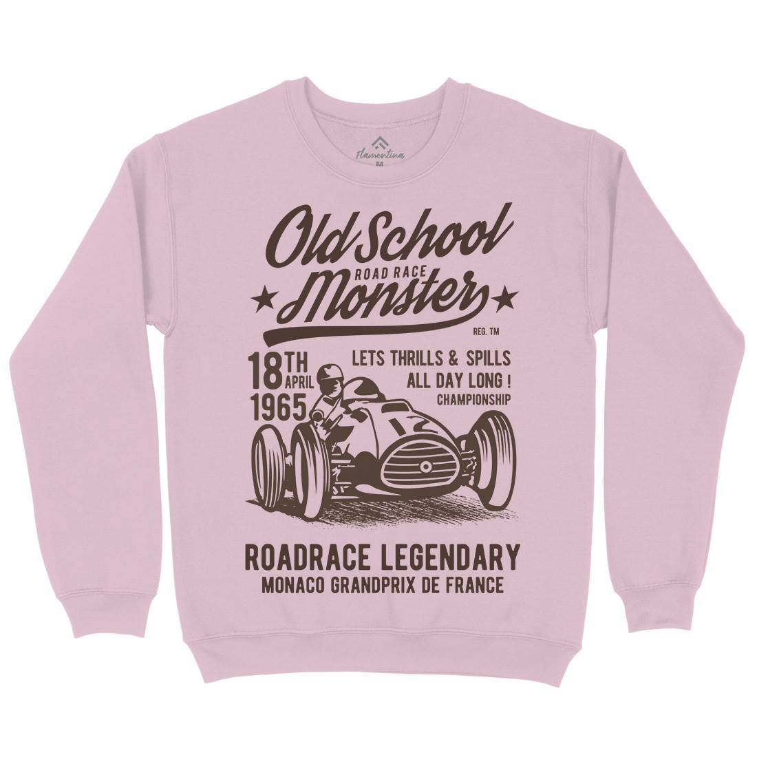 Old School Road Race Monster Kids Crew Neck Sweatshirt Cars B240