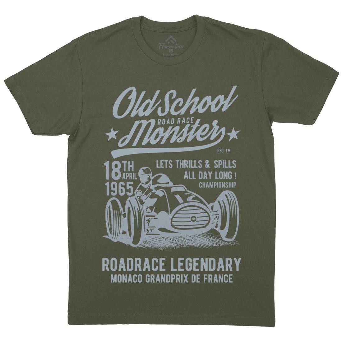 Old School Road Race Monster Mens Crew Neck T-Shirt Cars B240