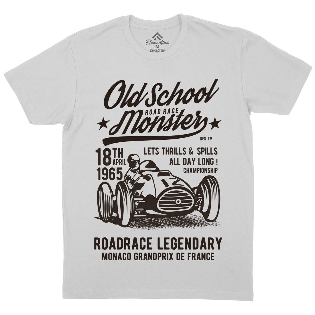 Old School Road Race Monster Mens Crew Neck T-Shirt Cars B240