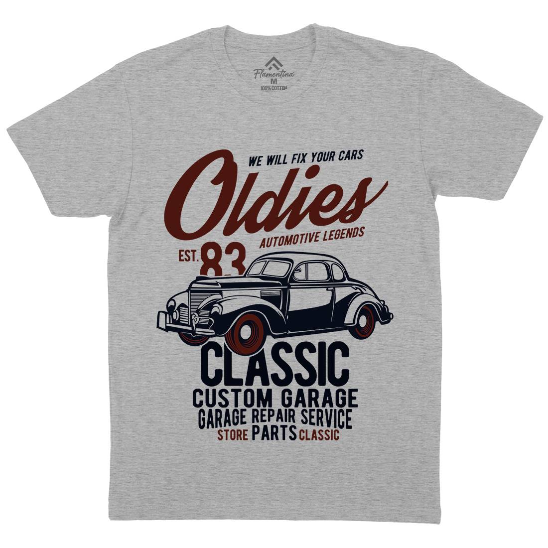 Oldies Mens Crew Neck T-Shirt Cars B241