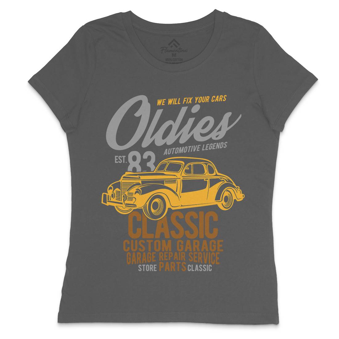 Oldies Womens Crew Neck T-Shirt Cars B241