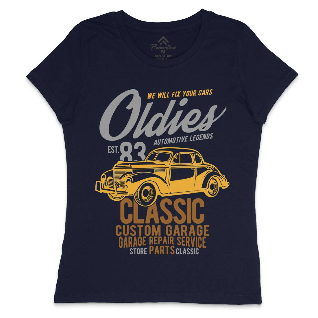 Oldies Womens Crew Neck T-Shirt Cars B241