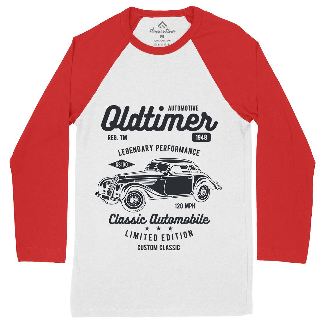 Oldtimer Mens Long Sleeve Baseball T-Shirt Cars B242