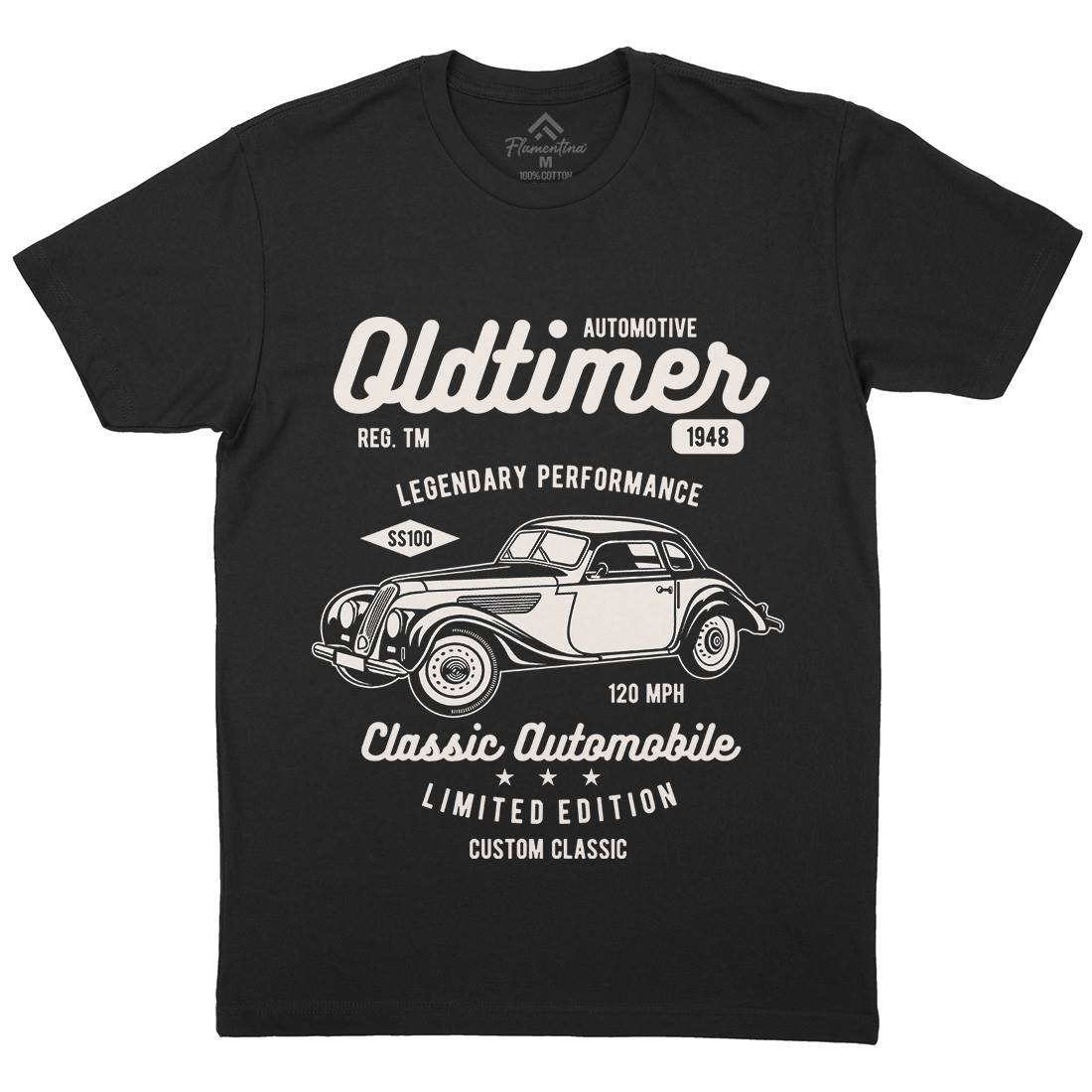 Oldtimer Mens Organic Crew Neck T-Shirt Cars B242