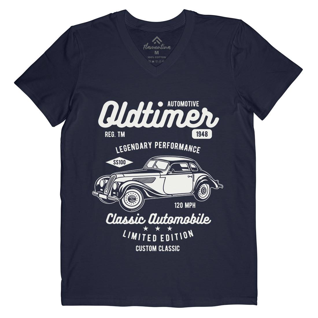 Oldtimer Mens Organic V-Neck T-Shirt Cars B242
