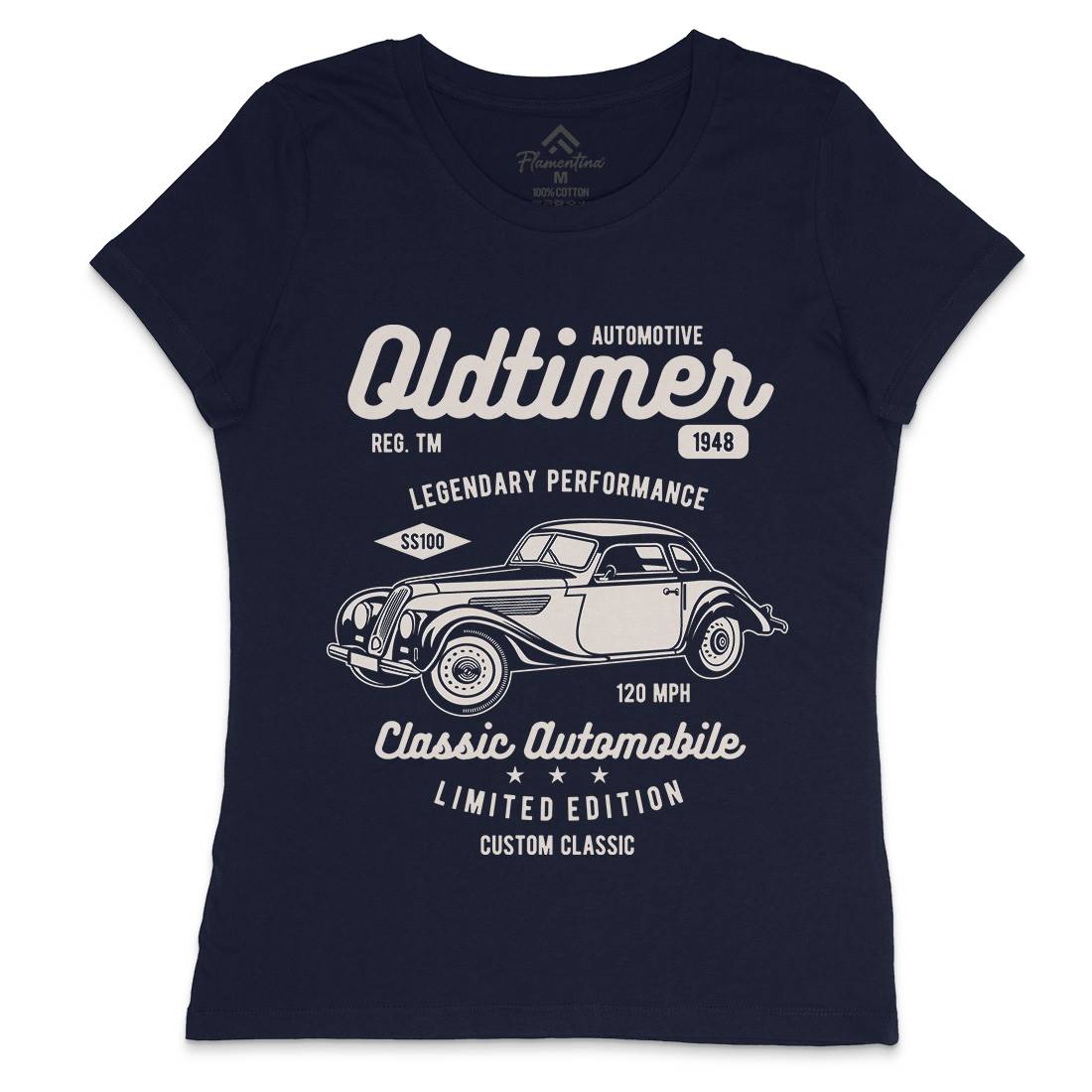 Oldtimer Womens Crew Neck T-Shirt Cars B242