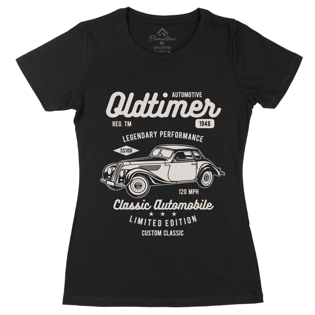 Oldtimer Womens Organic Crew Neck T-Shirt Cars B242