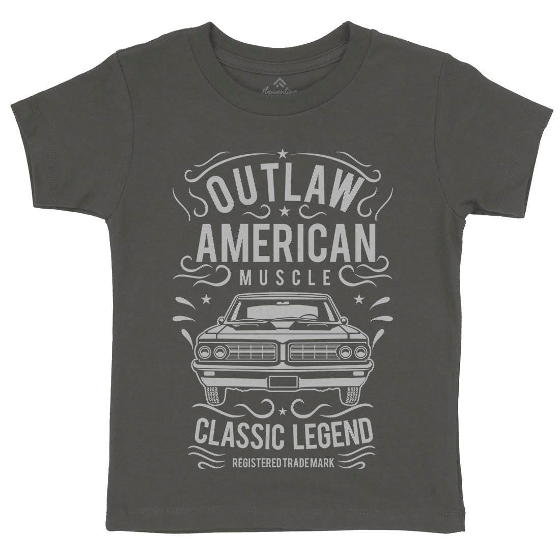 Outlaw American Muscle Kids Crew Neck T-Shirt Cars B243