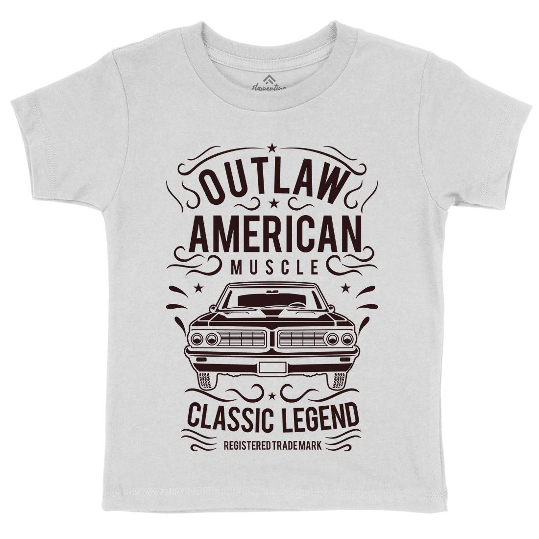 Outlaw American Muscle Kids Crew Neck T-Shirt Cars B243