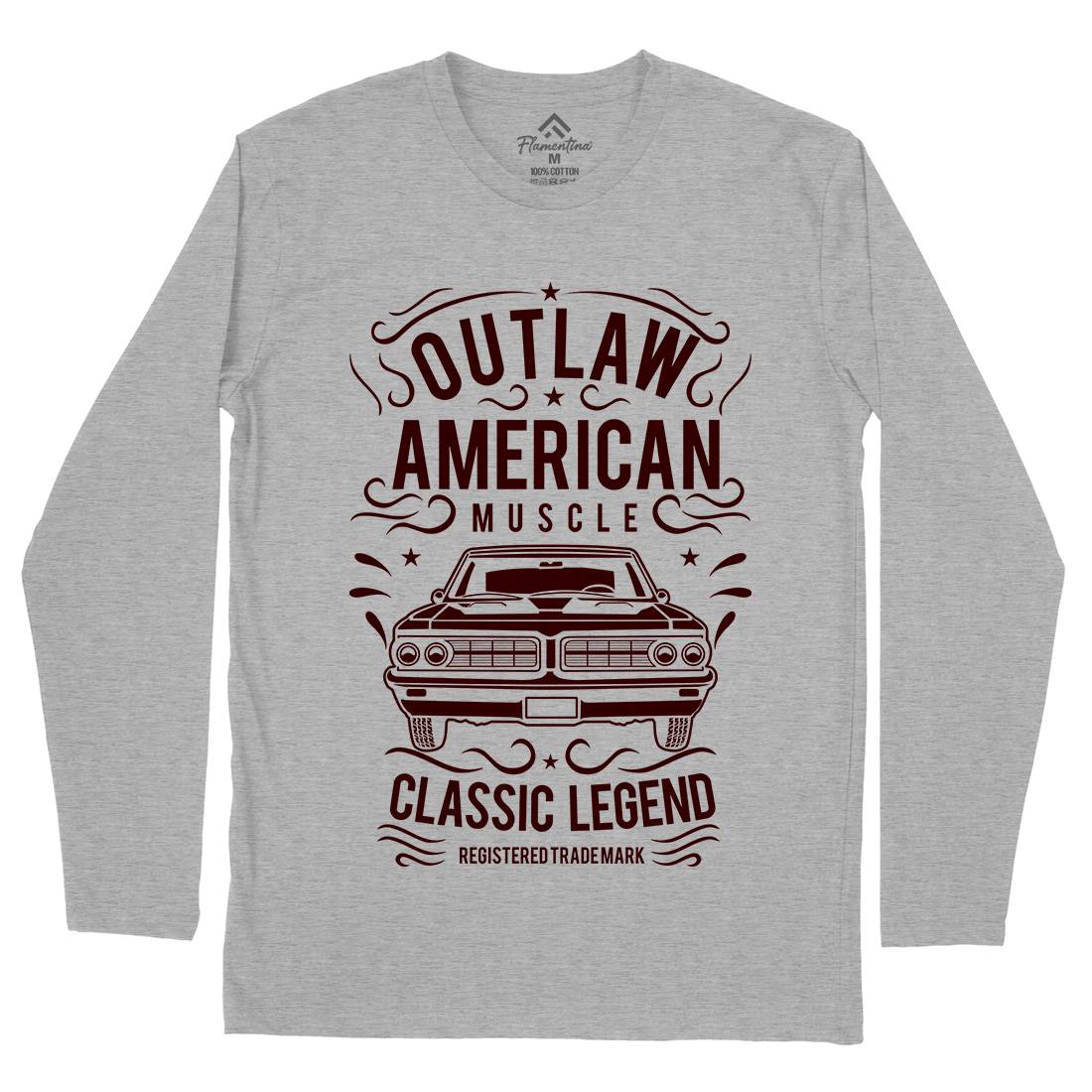 Outlaw American Muscle Mens Long Sleeve T-Shirt Cars B243