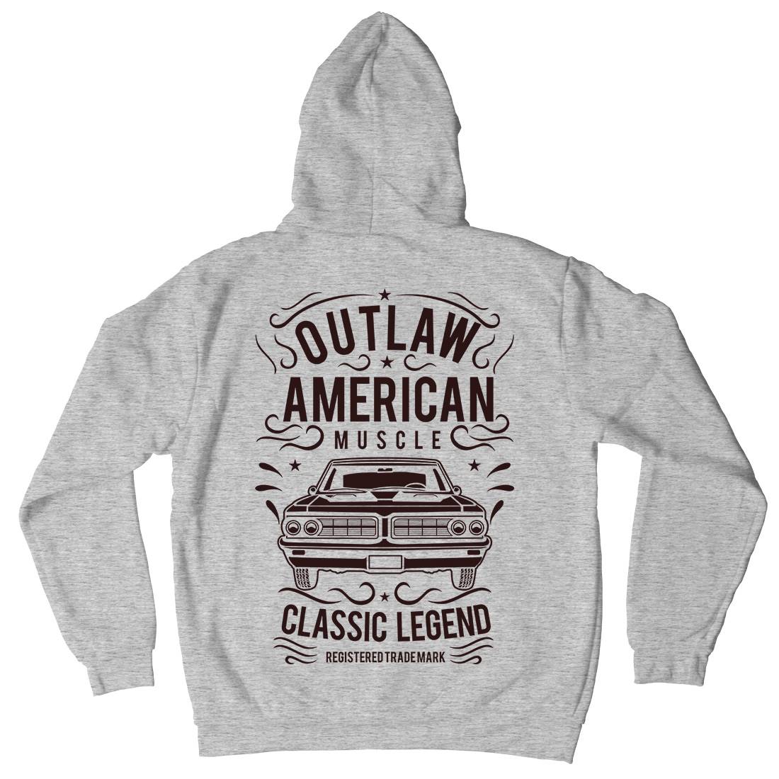 Outlaw American Muscle Kids Crew Neck Hoodie Cars B243