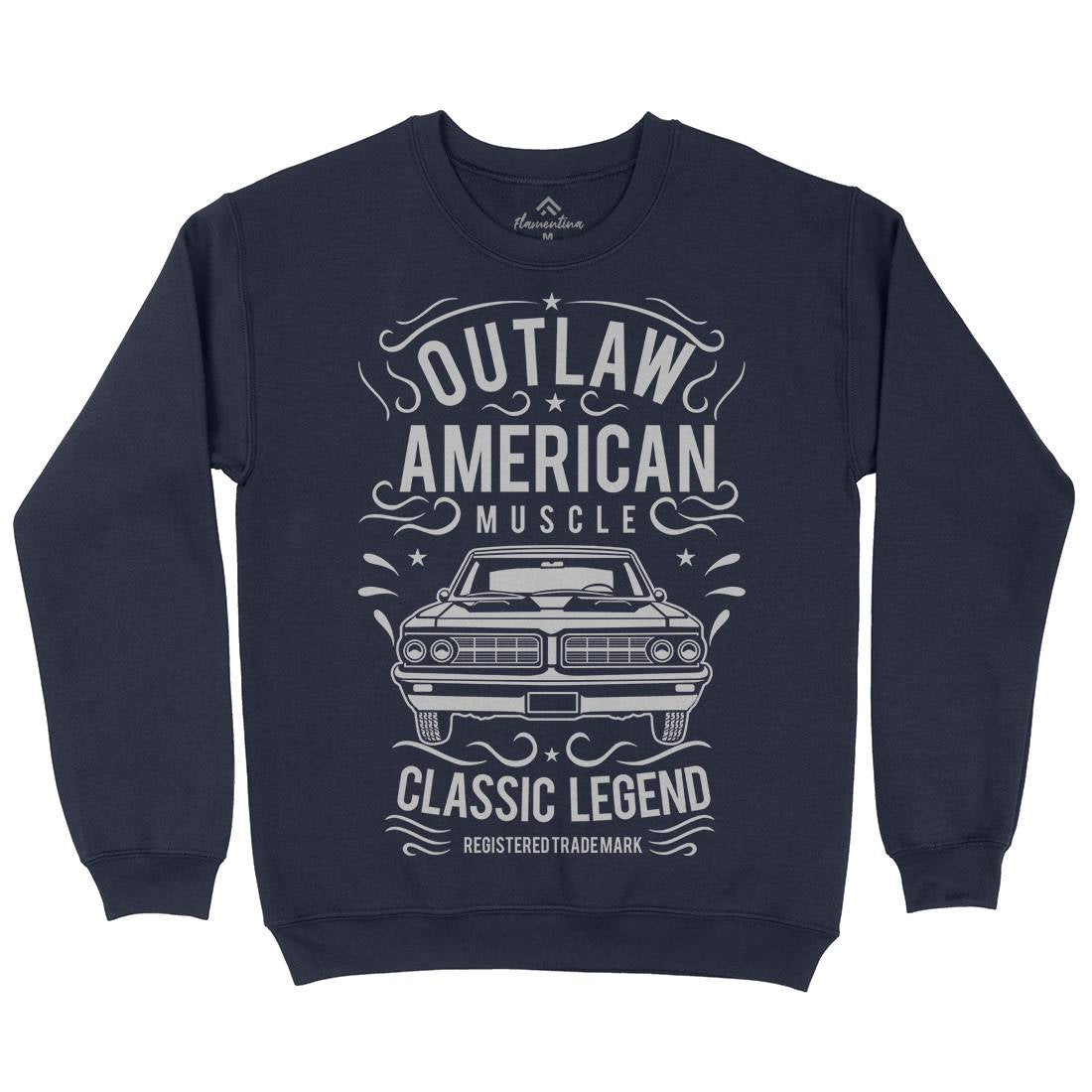 Outlaw American Muscle Mens Crew Neck Sweatshirt Cars B243