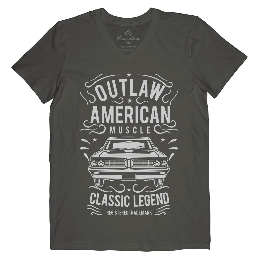 Outlaw American Muscle Mens V-Neck T-Shirt Cars B243