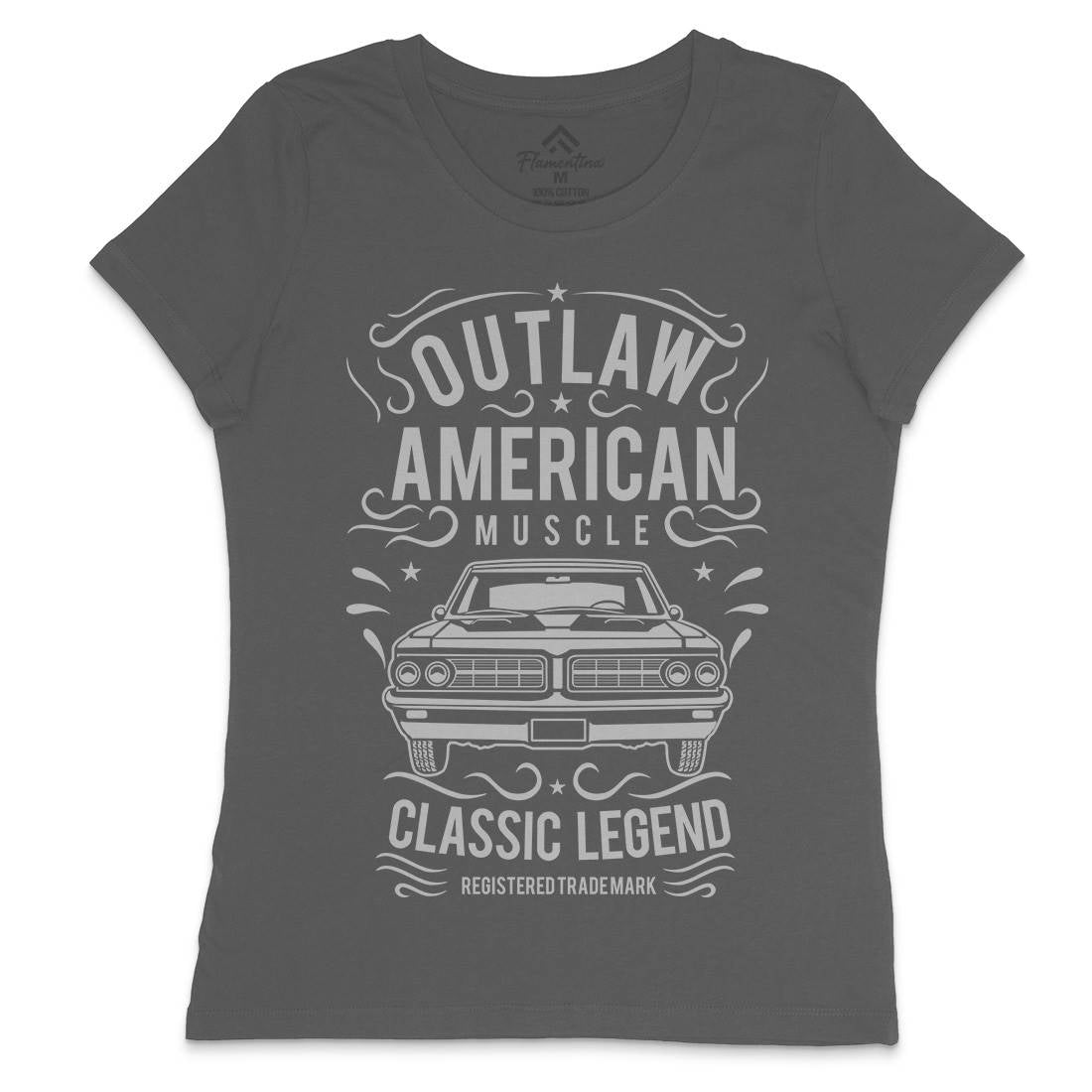 Outlaw American Muscle Womens Crew Neck T-Shirt Cars B243