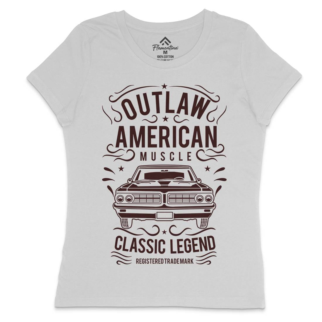 Outlaw American Muscle Womens Crew Neck T-Shirt Cars B243