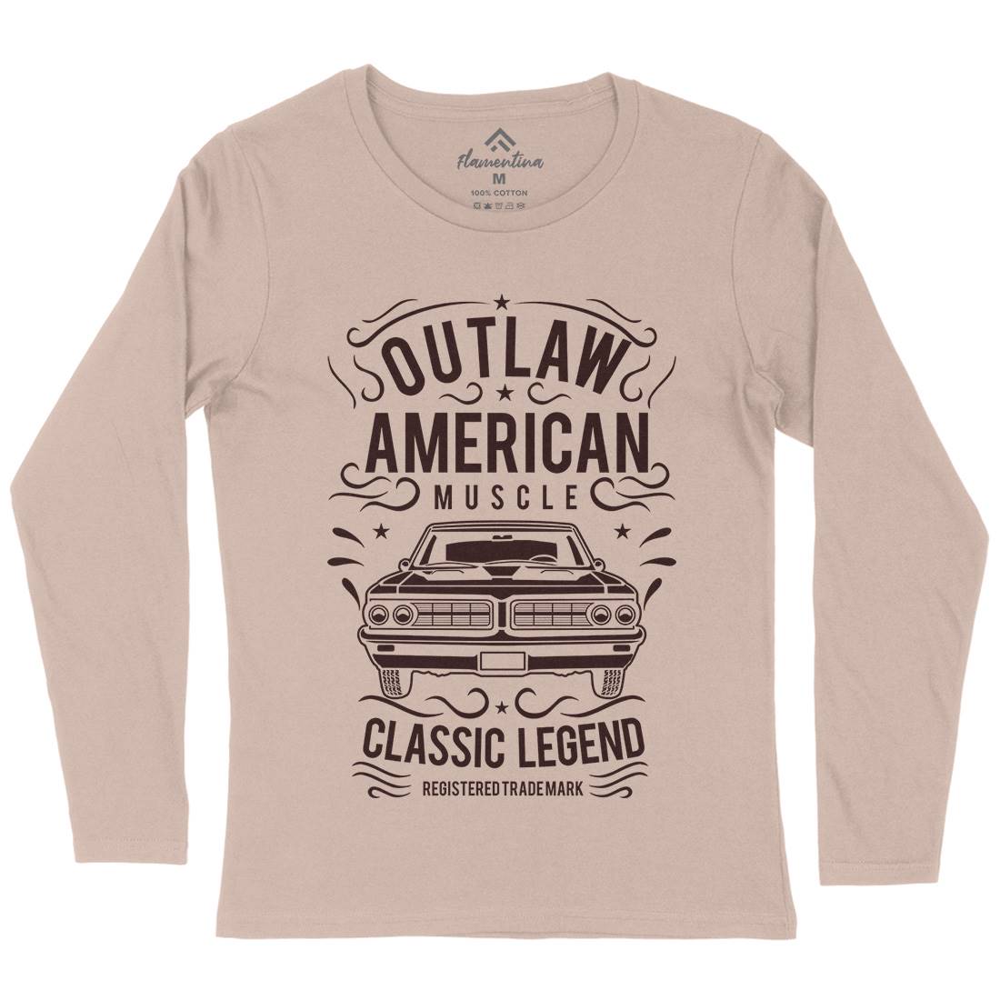 Outlaw American Muscle Womens Long Sleeve T-Shirt Cars B243