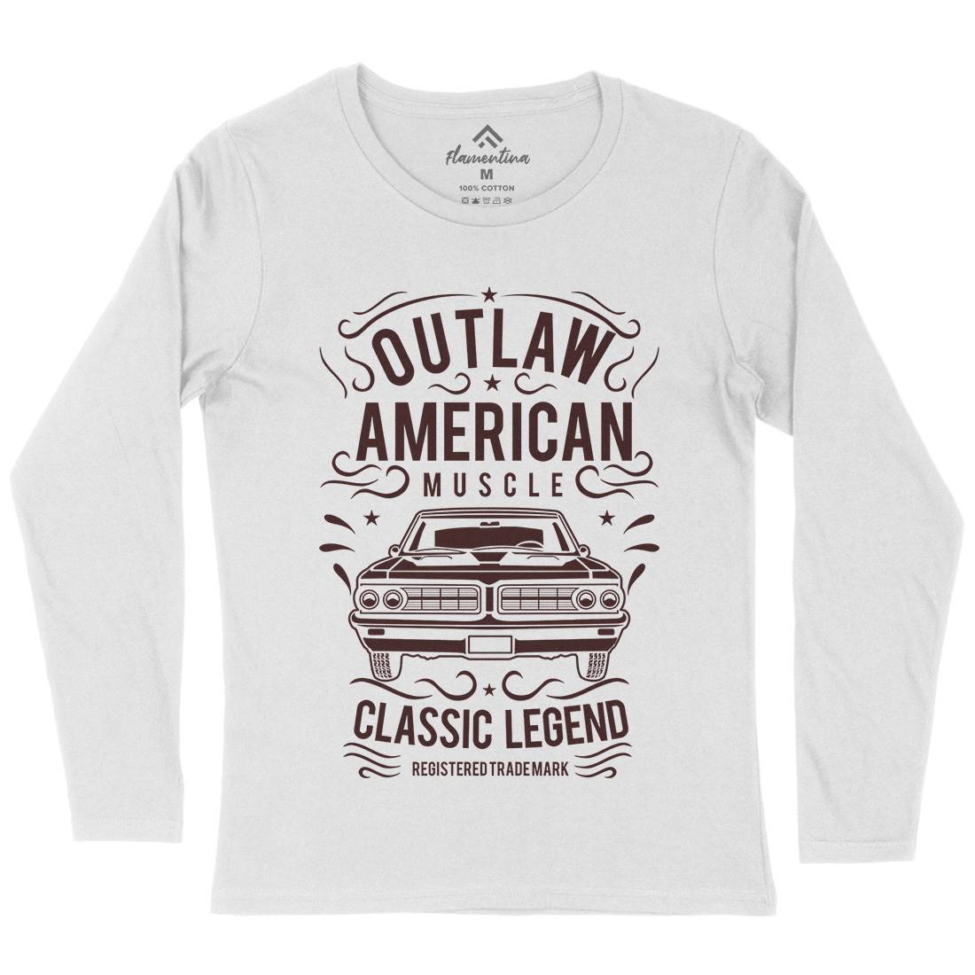 Outlaw American Muscle Womens Long Sleeve T-Shirt Cars B243