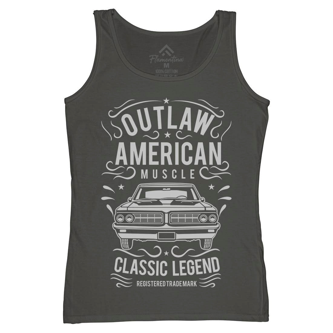 Outlaw American Muscle Womens Organic Tank Top Vest Cars B243