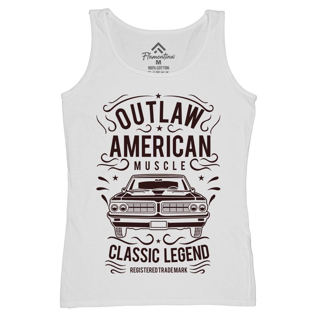 Outlaw American Muscle Womens Organic Tank Top Vest Cars B243