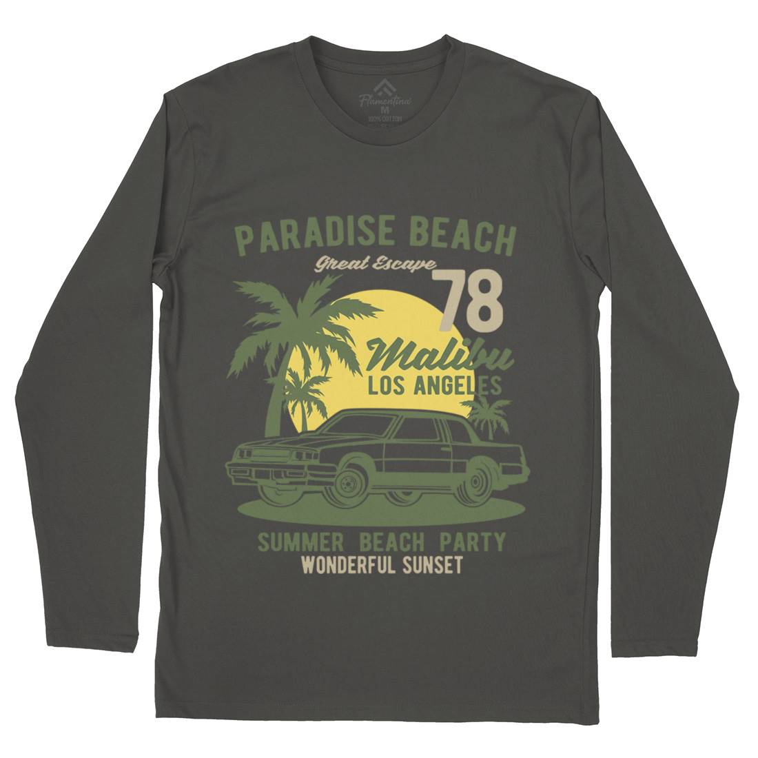 Paradise Beach Mens Long Sleeve T-Shirt Cars B244