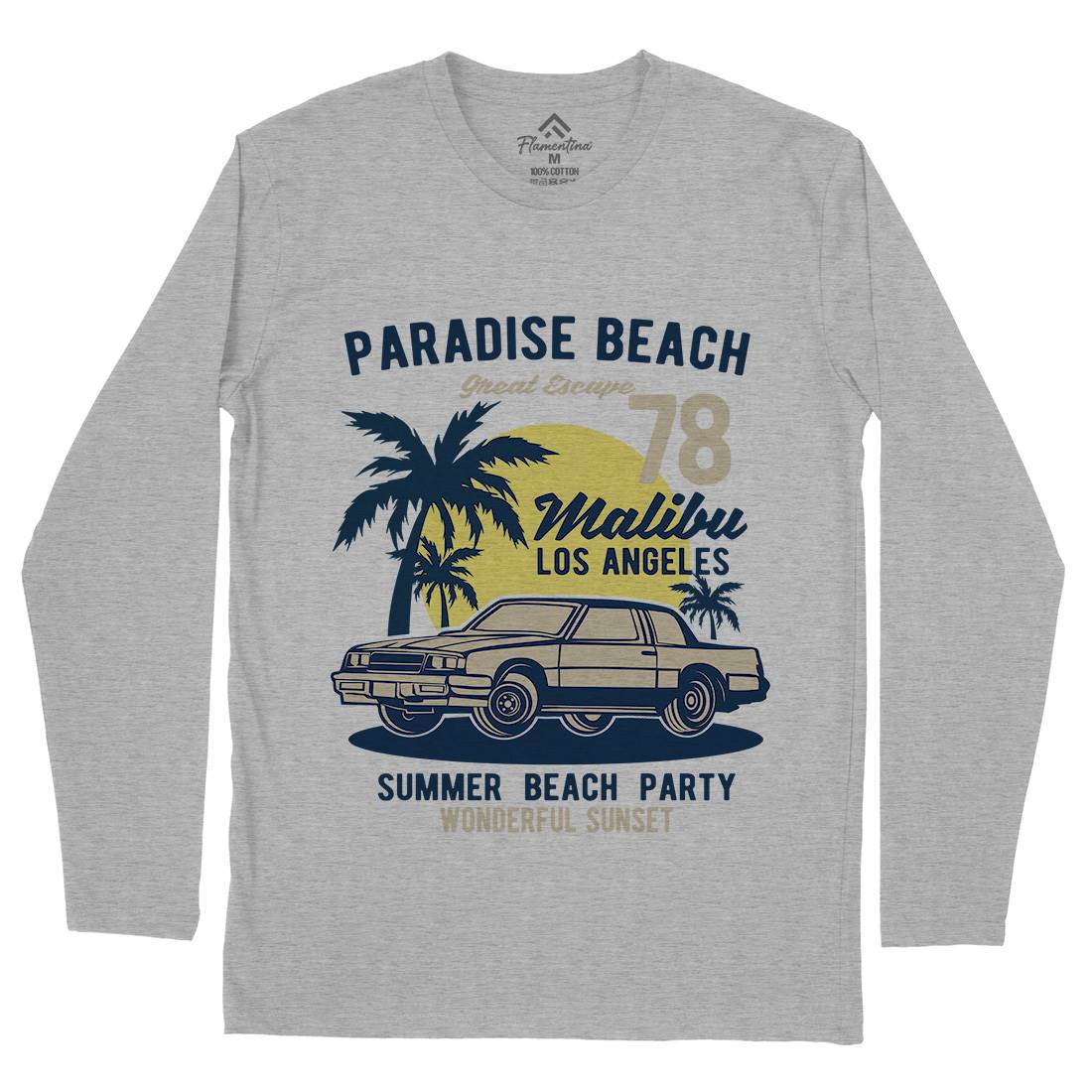 Paradise Beach Mens Long Sleeve T-Shirt Cars B244