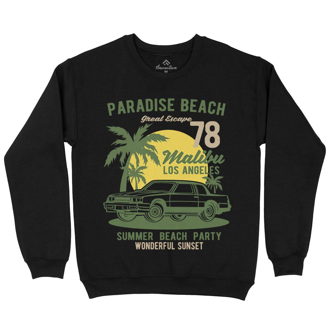 Paradise Beach Kids Crew Neck Sweatshirt Cars B244