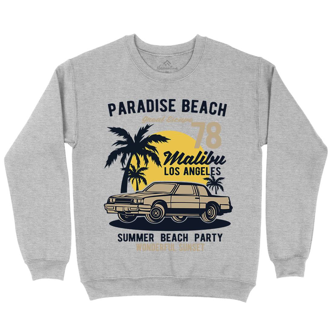 Paradise Beach Mens Crew Neck Sweatshirt Cars B244