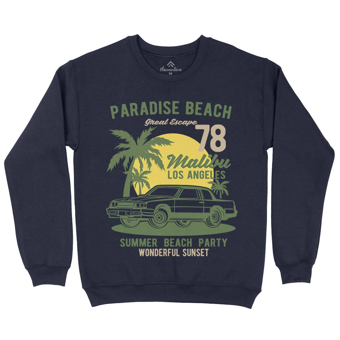 Paradise Beach Mens Crew Neck Sweatshirt Cars B244
