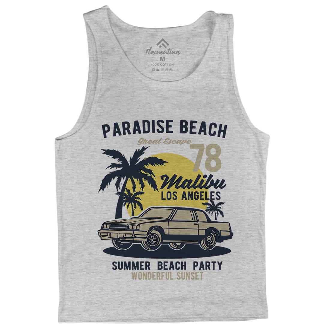 Paradise Beach Mens Tank Top Vest Cars B244