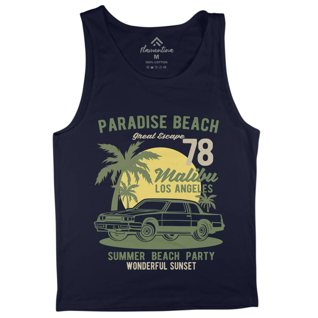 Paradise Beach Mens Tank Top Vest Cars B244