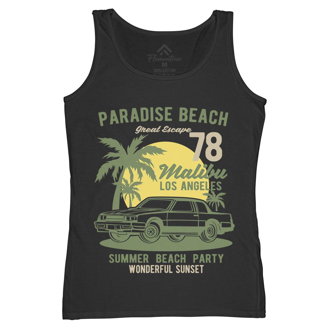 Paradise Beach Womens Organic Tank Top Vest Cars B244