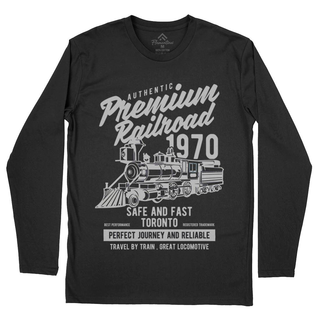 Premium Railroad Mens Long Sleeve T-Shirt Vehicles B245