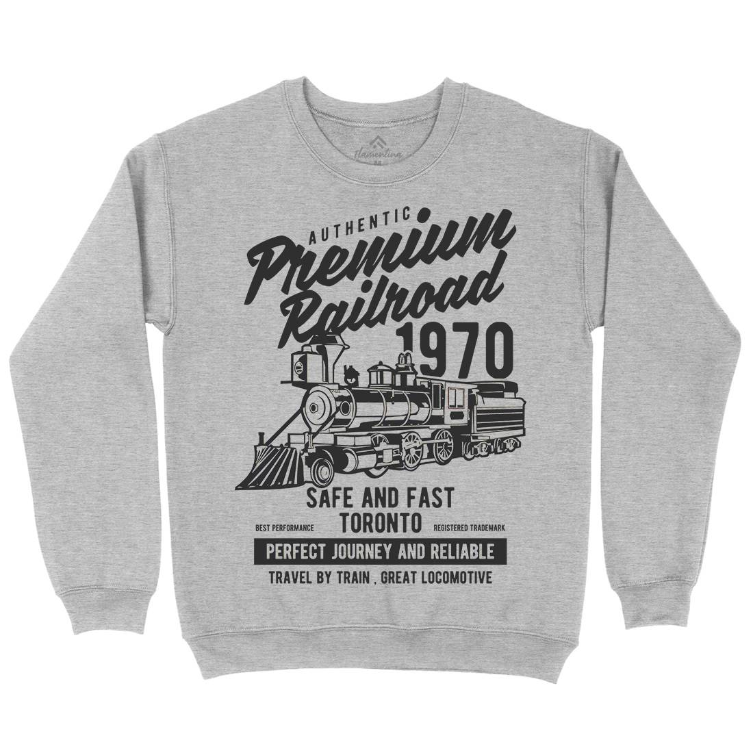 Premium Railroad Mens Crew Neck Sweatshirt Vehicles B245