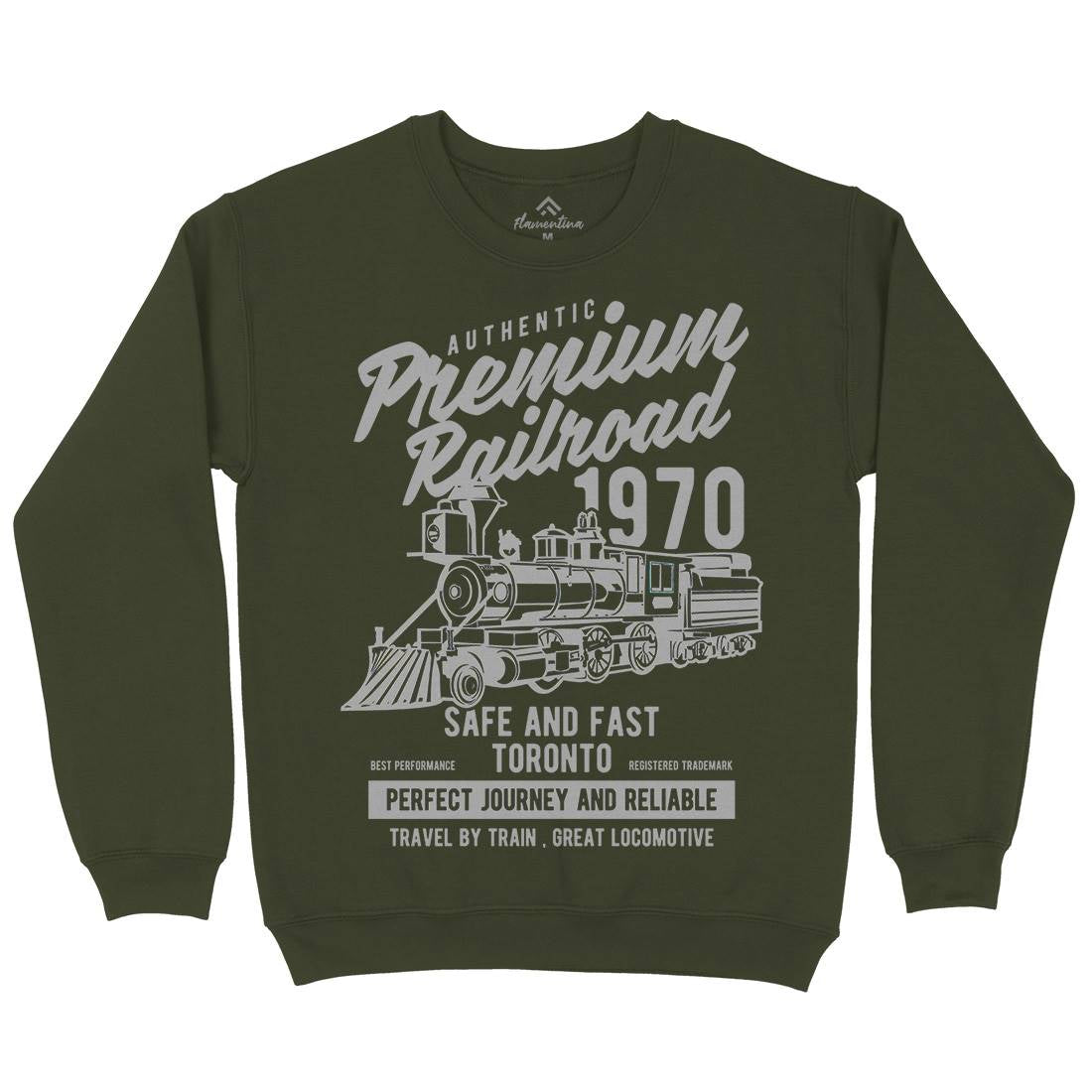 Premium Railroad Mens Crew Neck Sweatshirt Vehicles B245