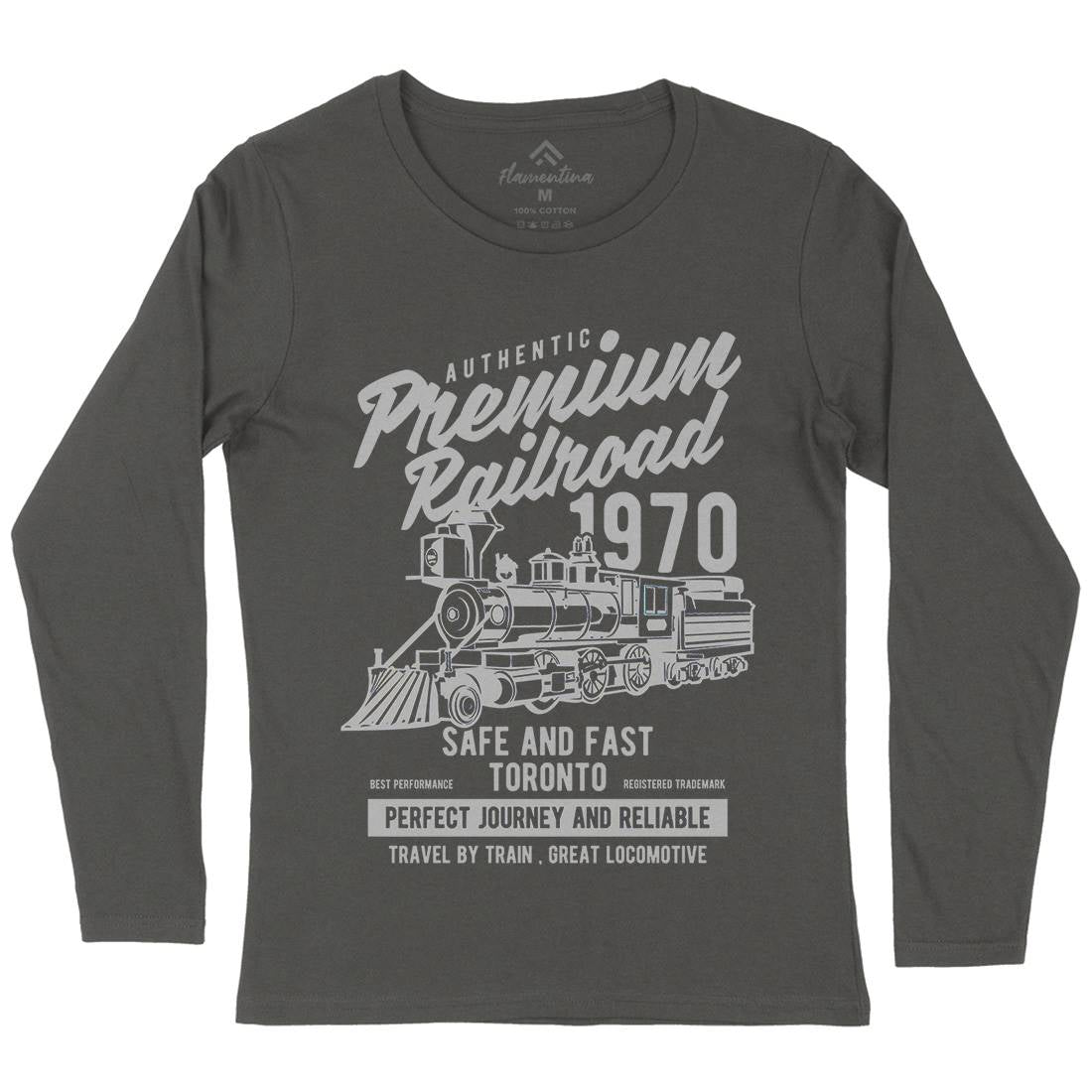 Premium Railroad Womens Long Sleeve T-Shirt Vehicles B245