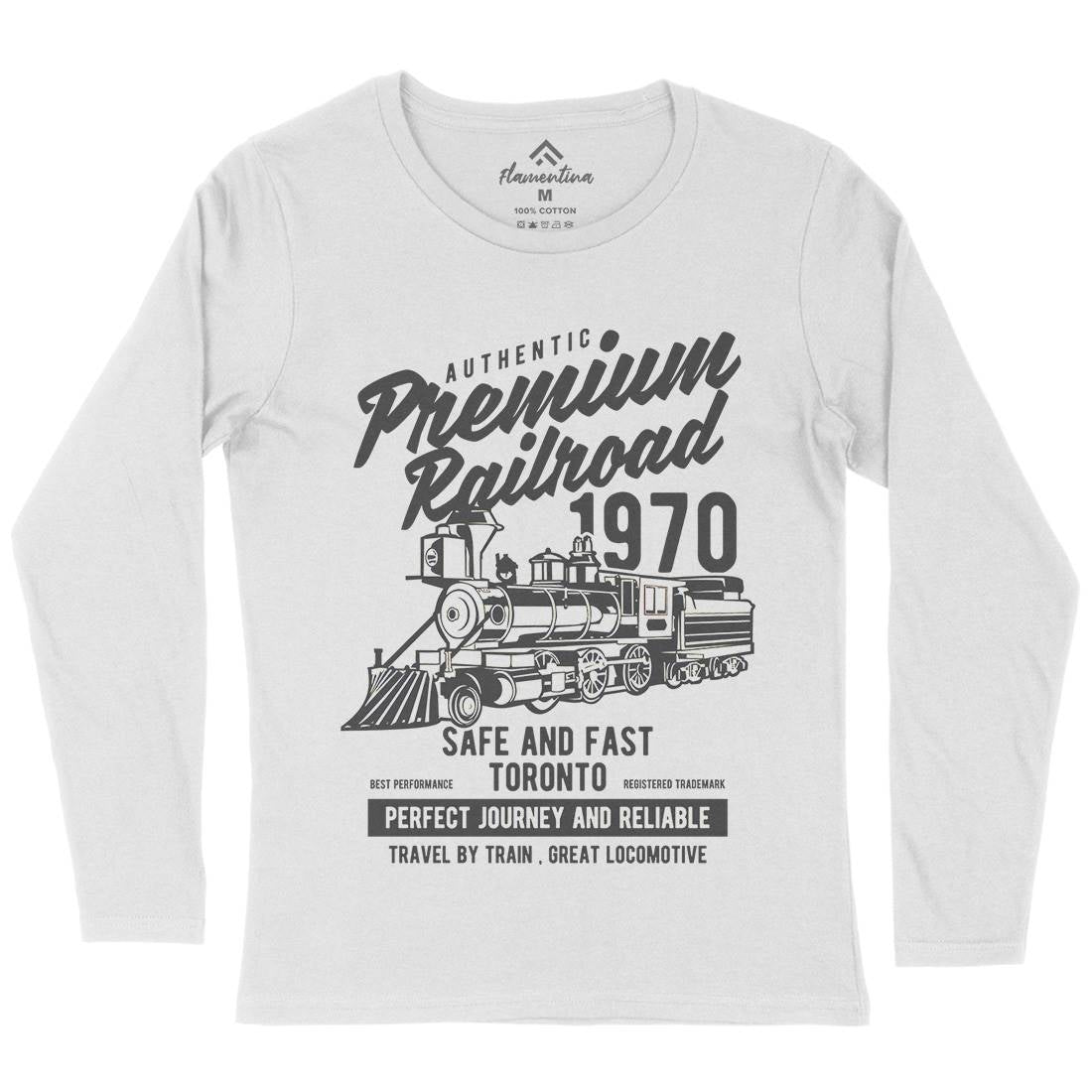 Premium Railroad Womens Long Sleeve T-Shirt Vehicles B245