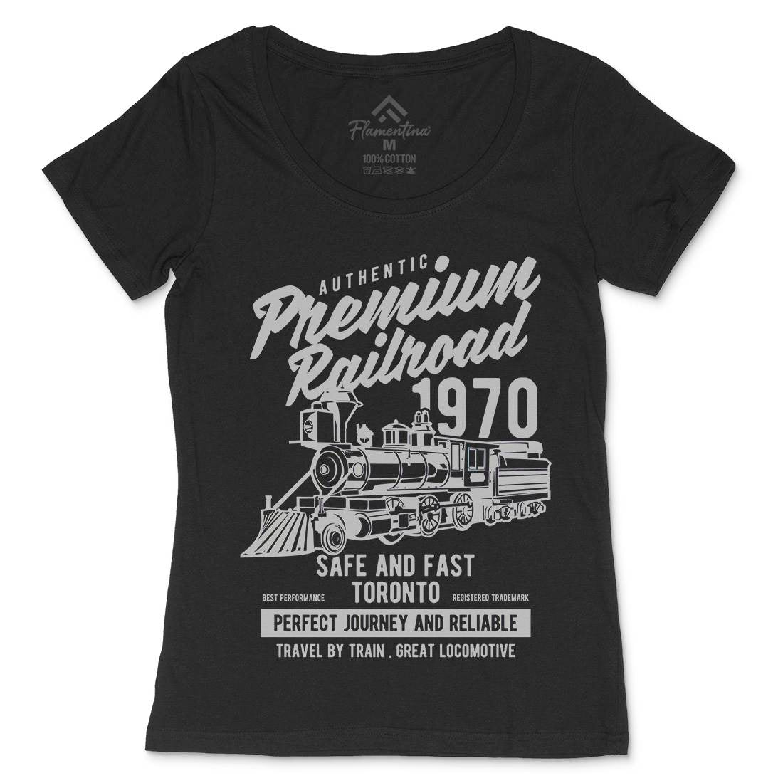 Premium Railroad Womens Scoop Neck T-Shirt Vehicles B245