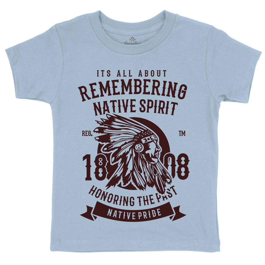 Remembering Native Spirit Kids Organic Crew Neck T-Shirt American B246