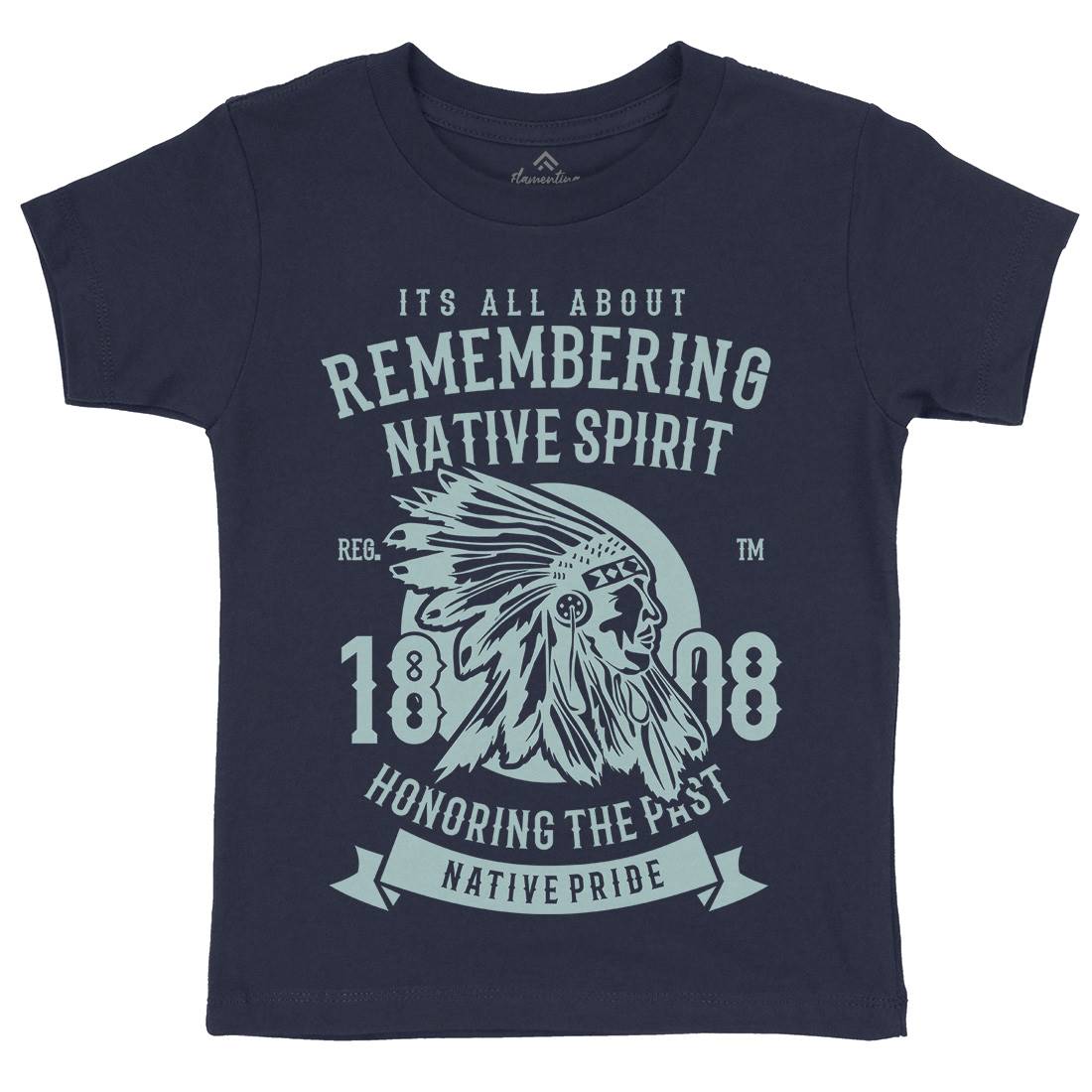 Remembering Native Spirit Kids Organic Crew Neck T-Shirt American B246