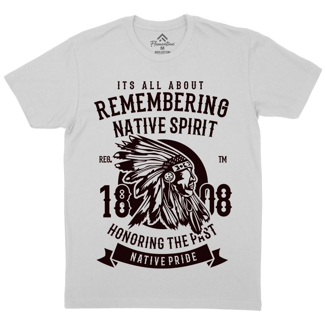 Remembering Native Spirit Mens Crew Neck T-Shirt American B246