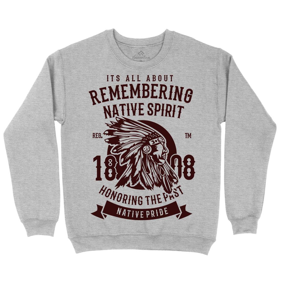 Remembering Native Spirit Mens Crew Neck Sweatshirt American B246