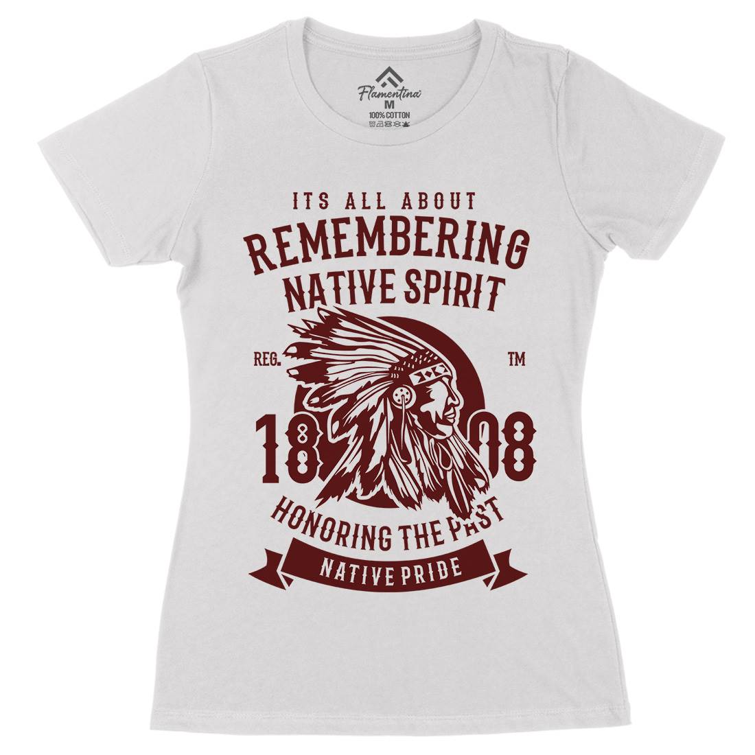 Remembering Native Spirit Womens Organic Crew Neck T-Shirt American B246