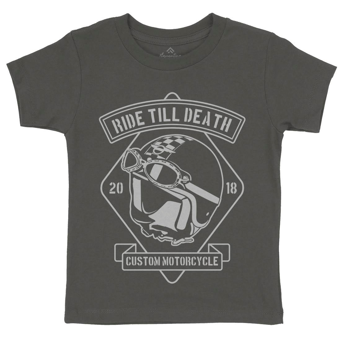 Ride Till Death Kids Organic Crew Neck T-Shirt Motorcycles B247
