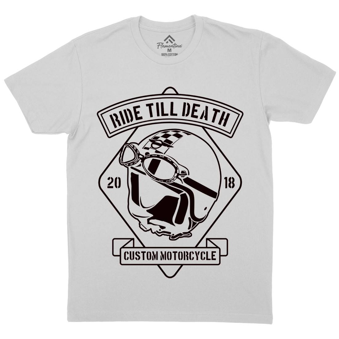 Ride Till Death Mens Crew Neck T-Shirt Motorcycles B247