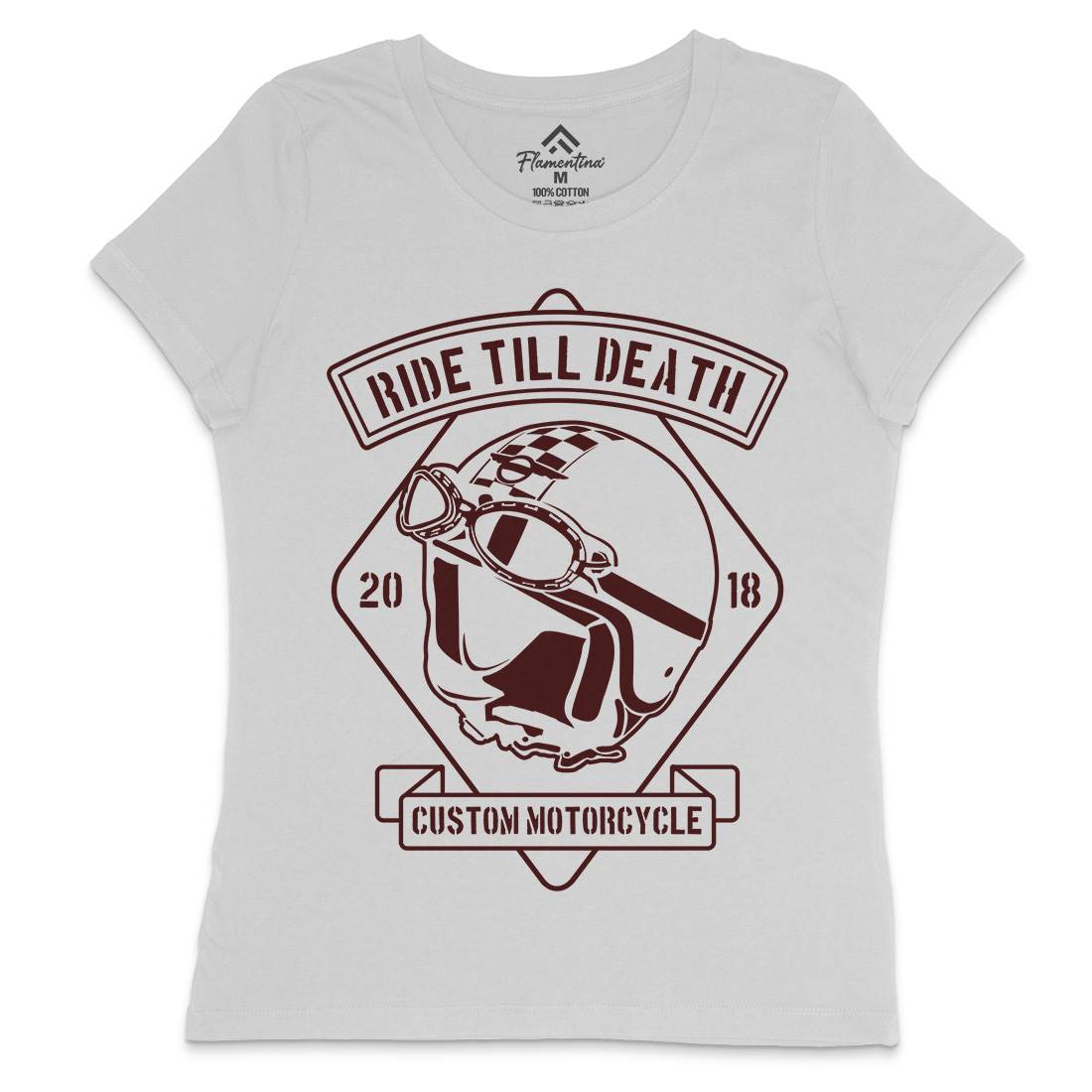 Ride Till Death Womens Crew Neck T-Shirt Motorcycles B247