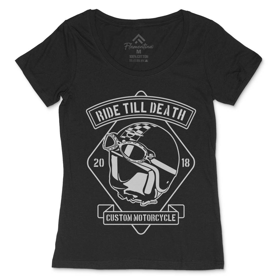 Ride Till Death Womens Scoop Neck T-Shirt Motorcycles B247