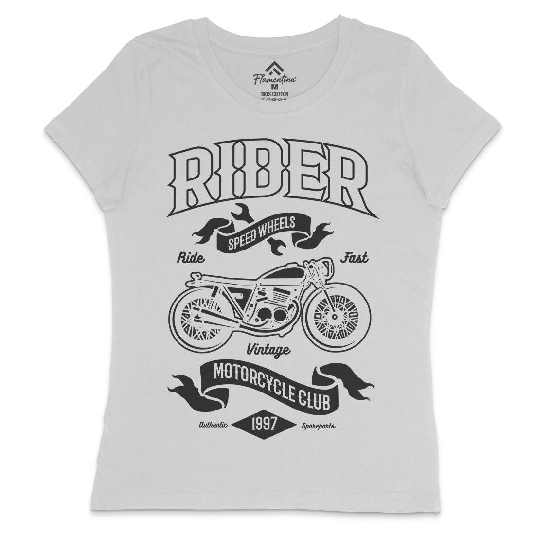 Rider Womens Crew Neck T-Shirt Motorcycles B248