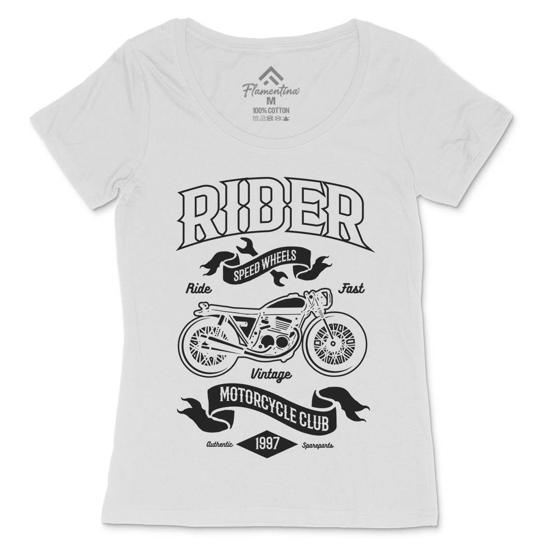 Rider Womens Scoop Neck T-Shirt Motorcycles B248