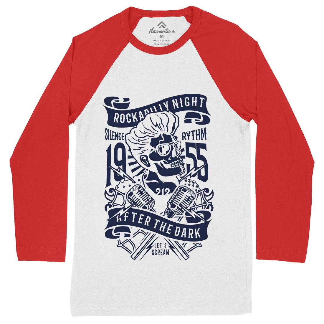Rockabilly Night Mens Long Sleeve Baseball T-Shirt Music B249