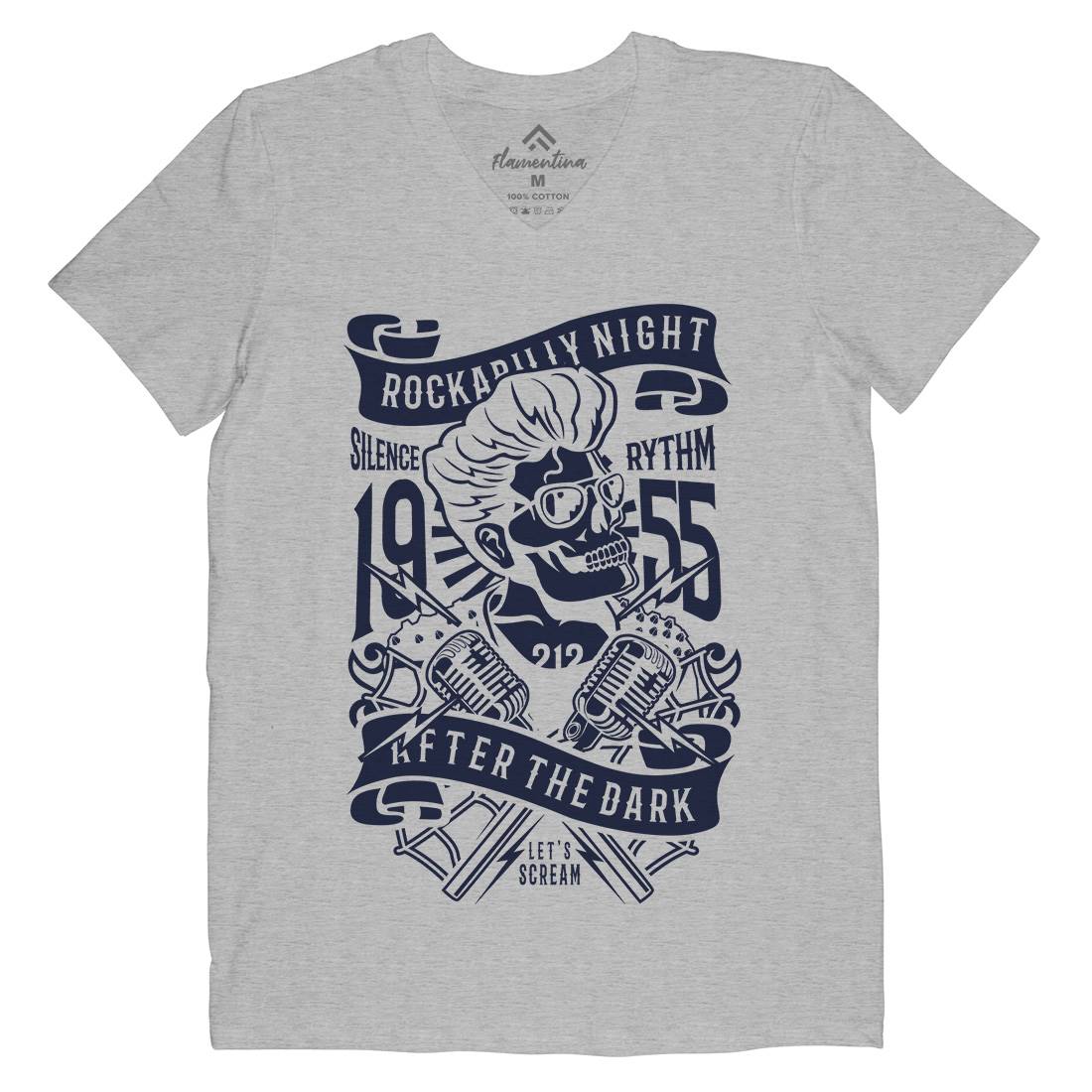 Rockabilly Night Mens V-Neck T-Shirt Music B249